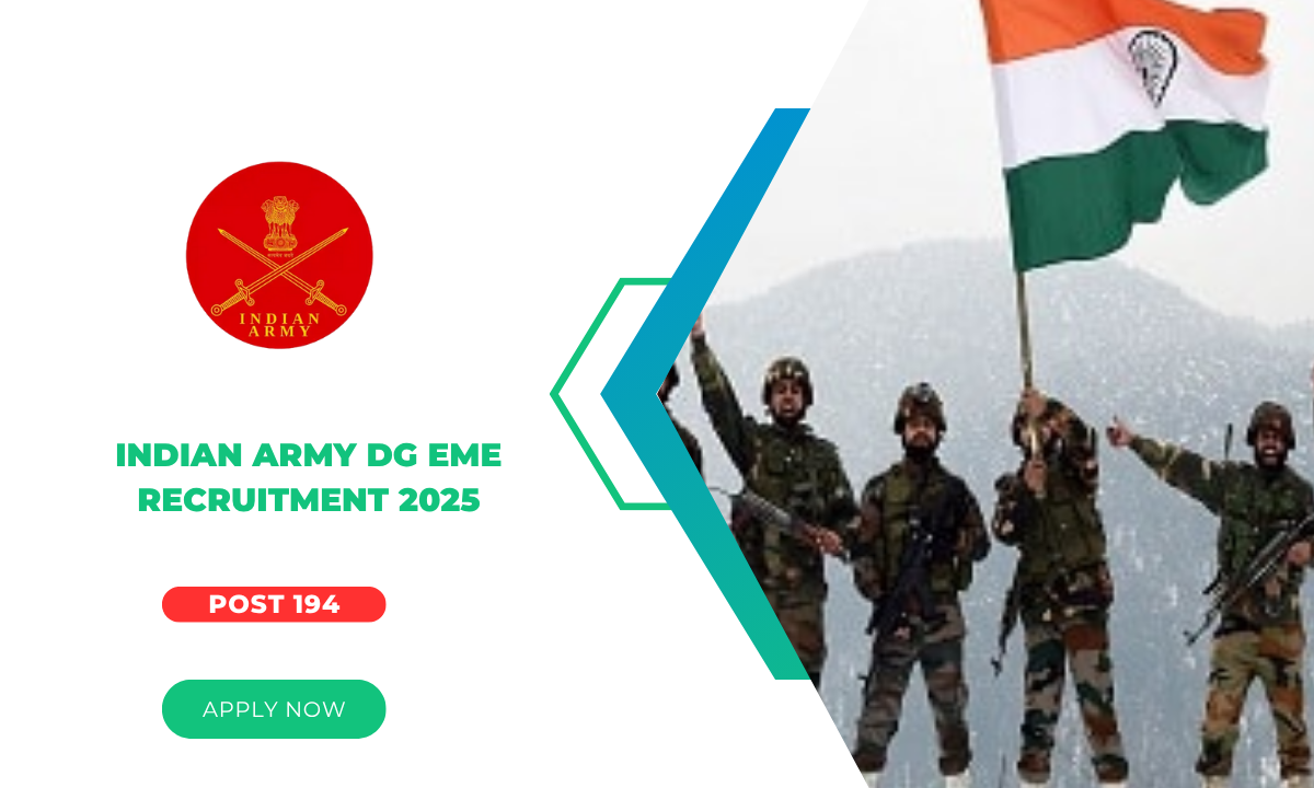 Indian Army DG EME Recruitment 2025