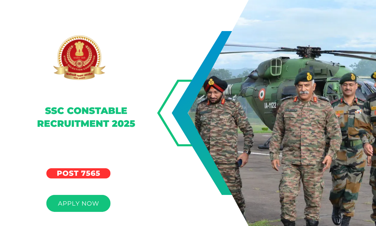 SSC Constable Recruitment 2025 Out For 7565 Vacancy