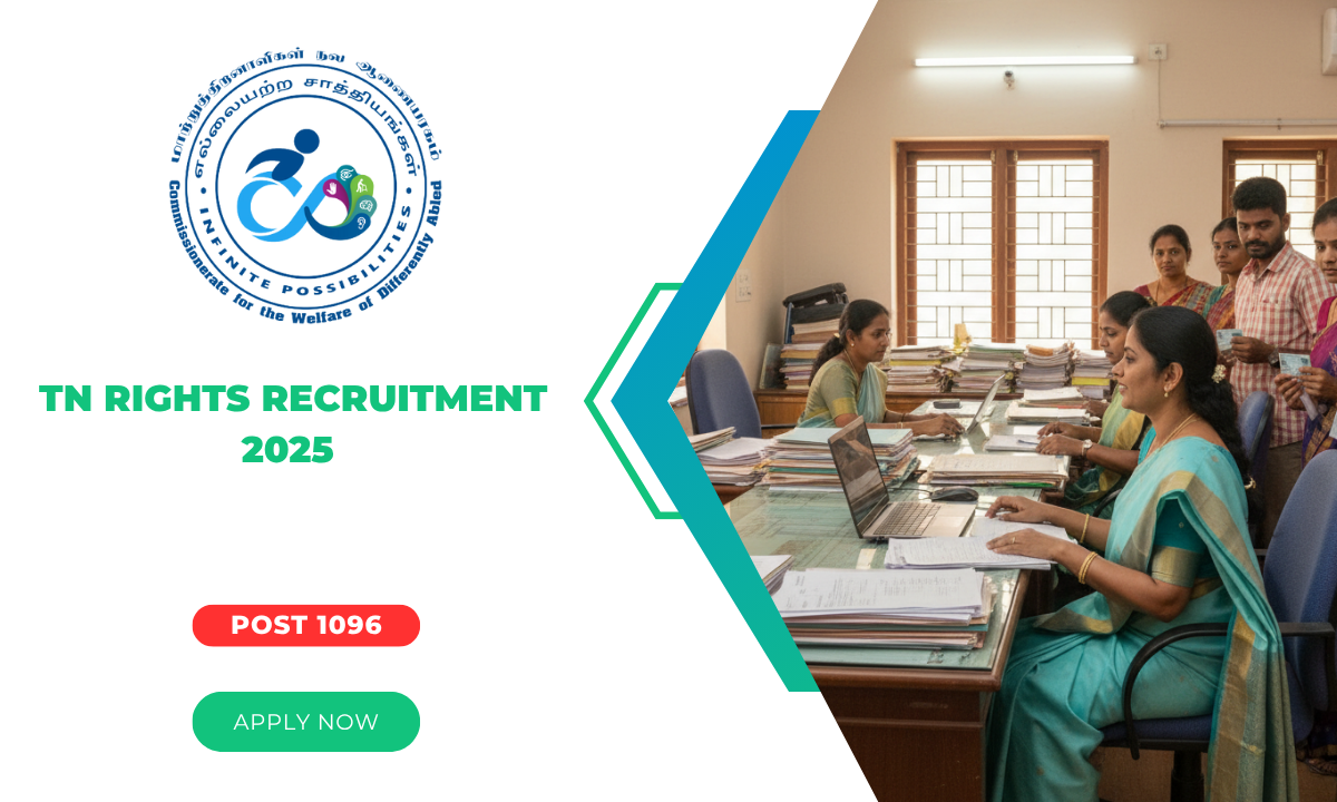 TN RIGHTS Recruitment 2025 1096 Office Helper (SDC) Posts