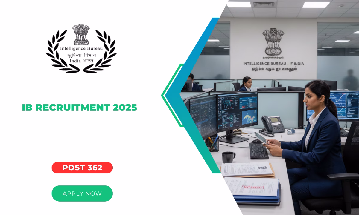Intelligence Bureau Recruitment 2025 Out For 362 Vacancy