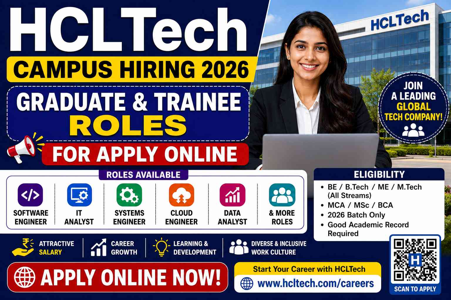HCLTech Campus Hiring 2026 Graduate & Trainee Roles For Apply Online