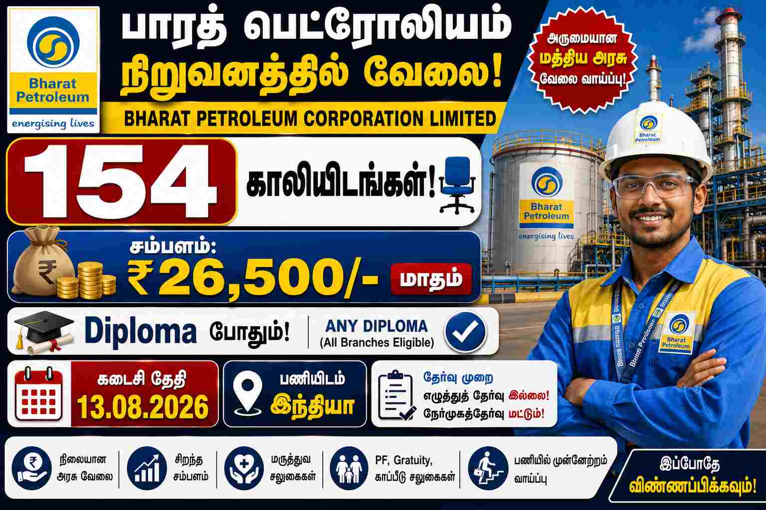 Bharat Petroleum Corporation Limited Recruitment 2026 Out For Vacancy Apply Online