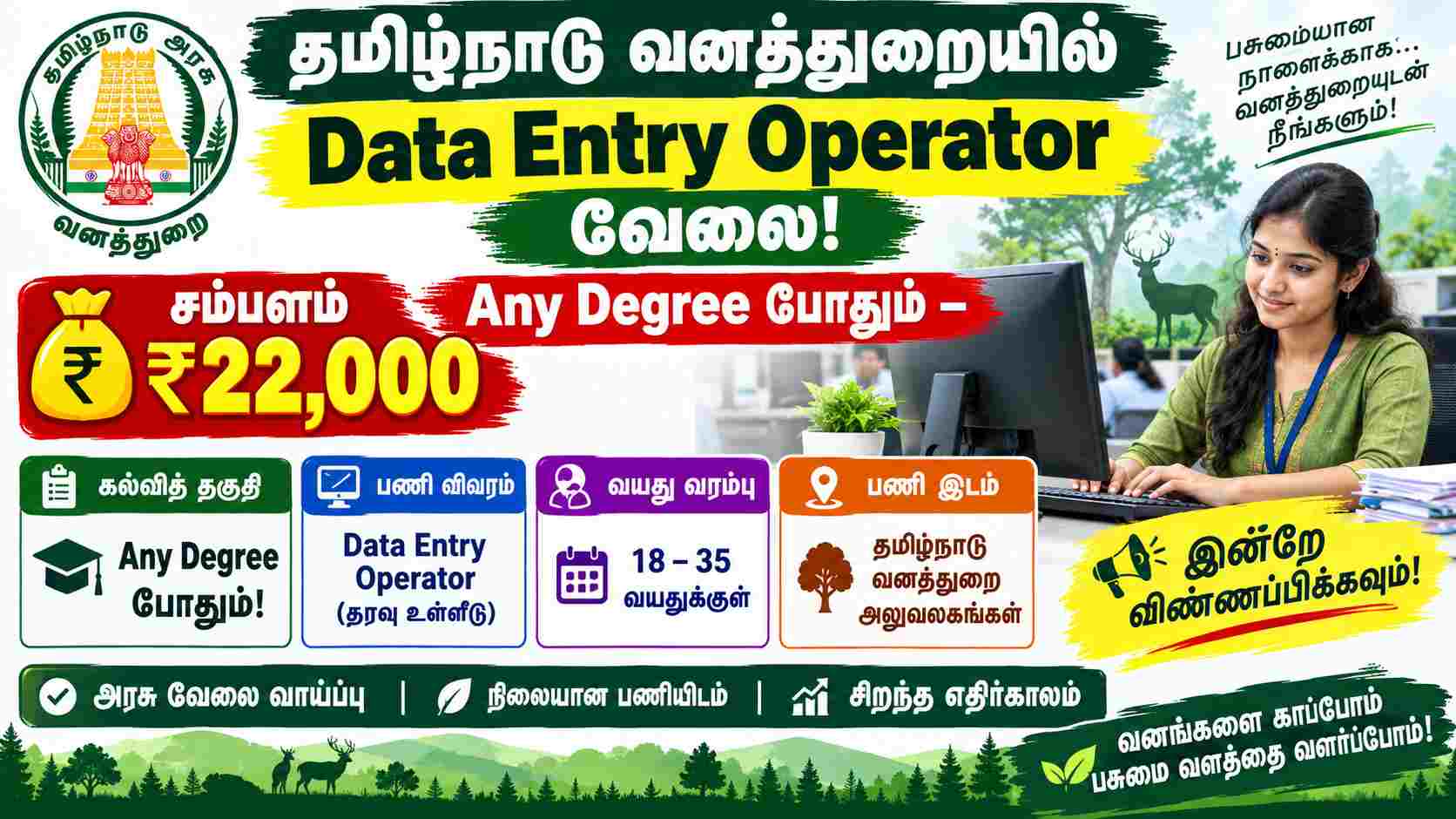 Tamil Nadu Forest and Wildlife Crime Control Bureau Recruitment 2026 Out For 12 Vacancy Apply Online